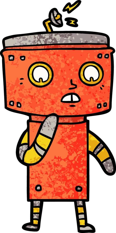 uncertain cartoon robot vector
