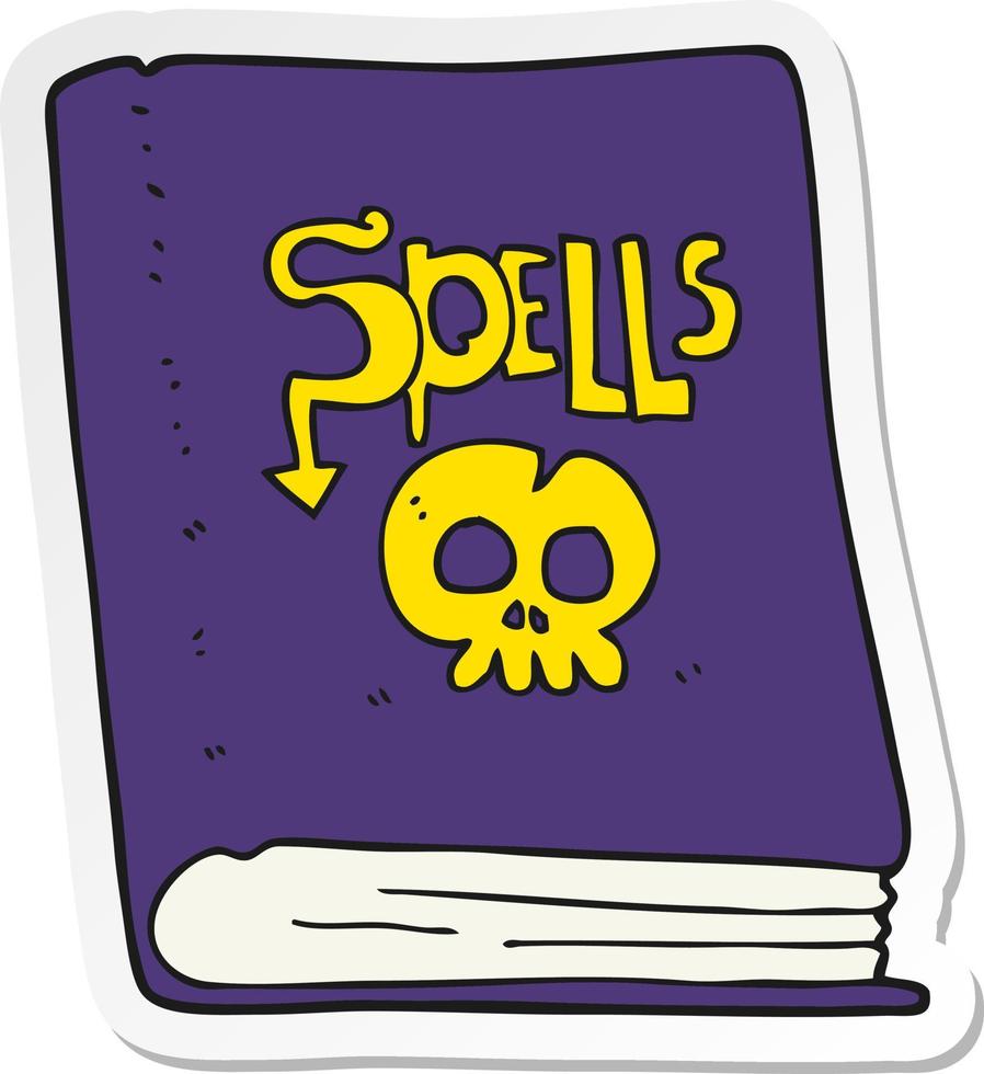 sticker of a cartoon spell book vector