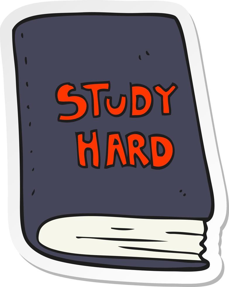 sticker of a cartoon study book vector
