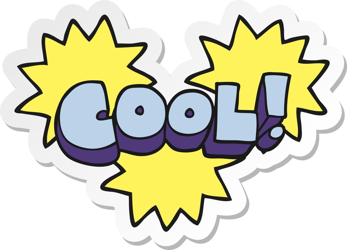 sticker of a cool cartoon symbol vector