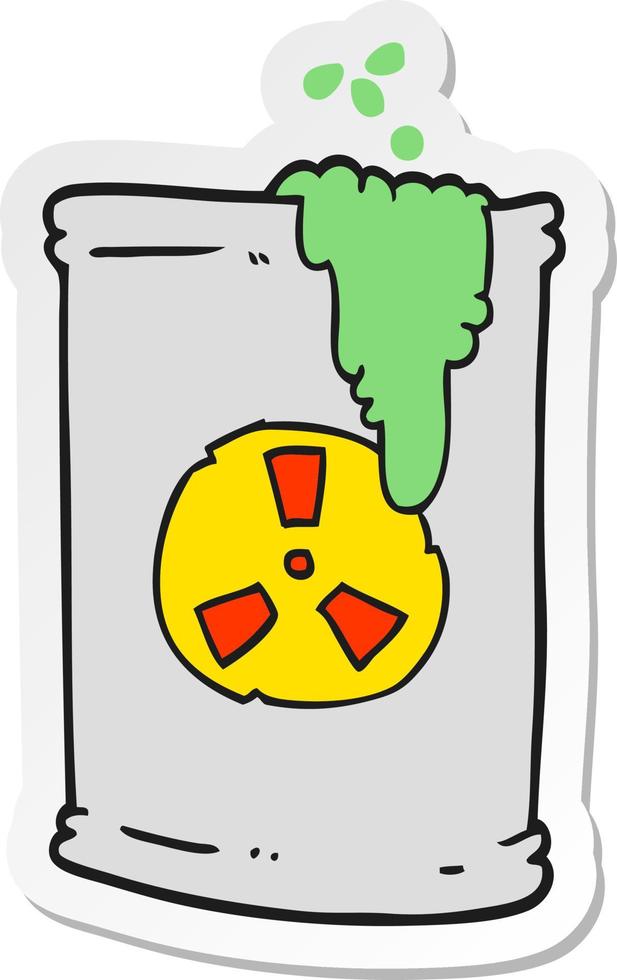 sticker of a cartoon radioactive waste vector