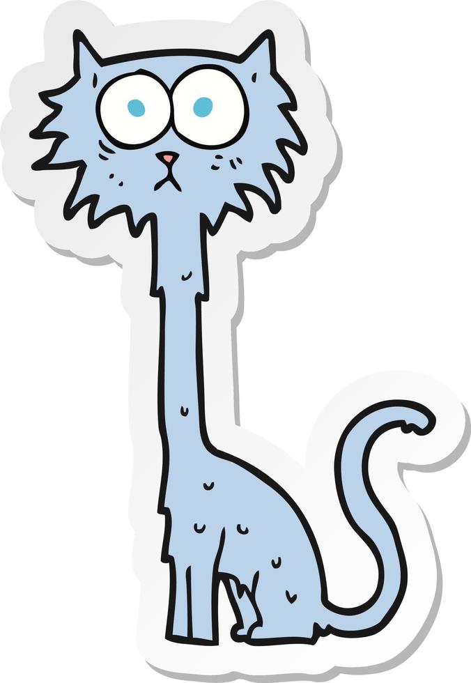 sticker of a cartoon cat vector