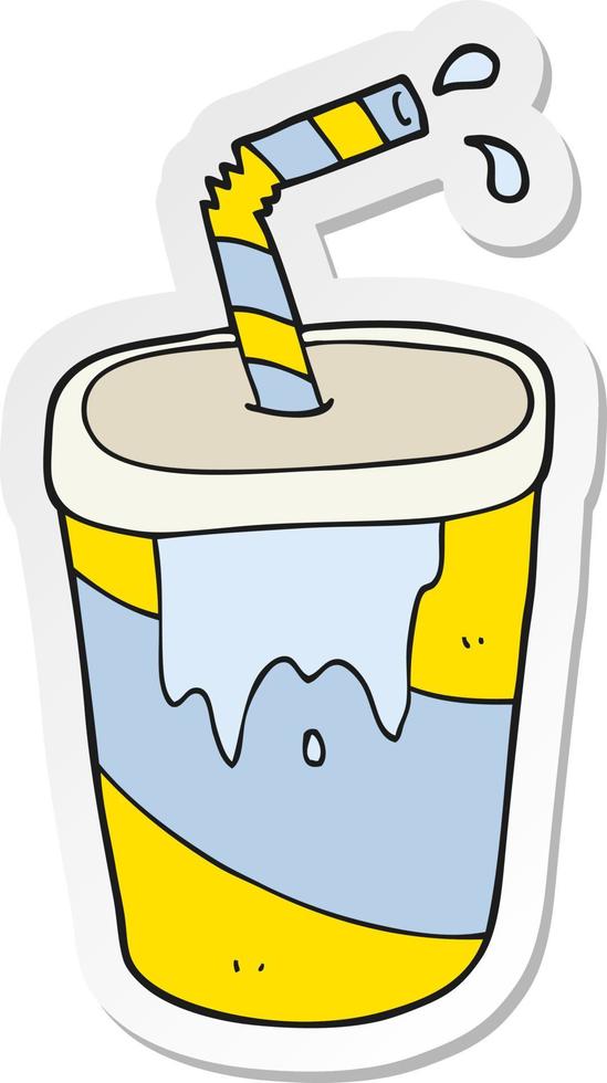 sticker of a cartoon soda vector