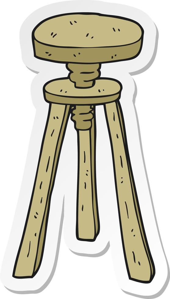 sticker of a cartoon artist stool vector