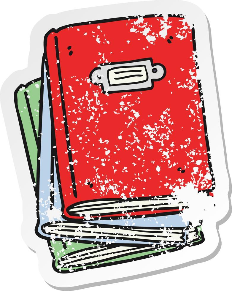 retro distressed sticker of a cartoon book vector