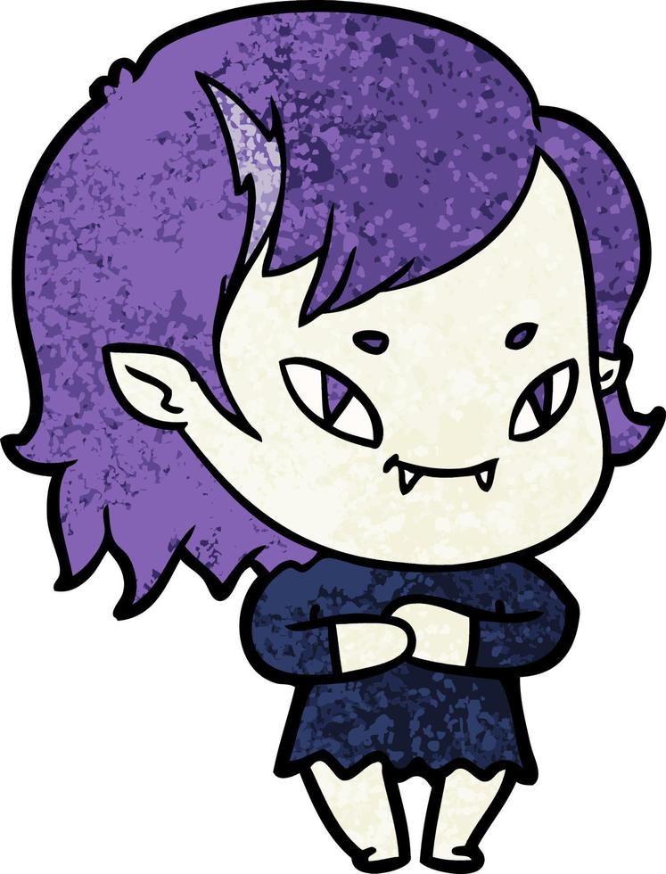 cartoon friendly vampire girl vector