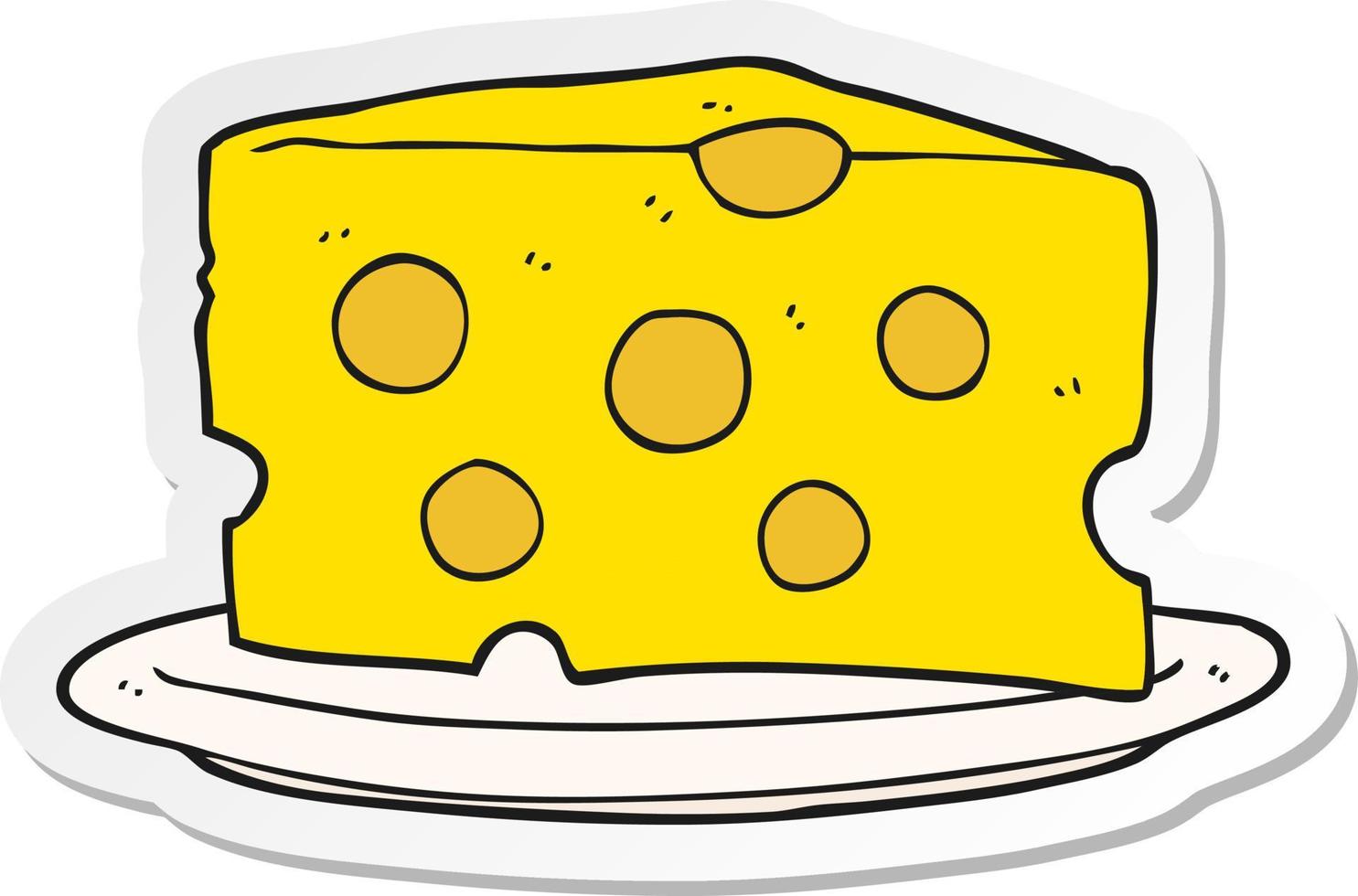 pegatina de un queso de dibujos animados vector