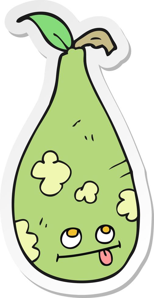 sticker of a cartoon pear vector