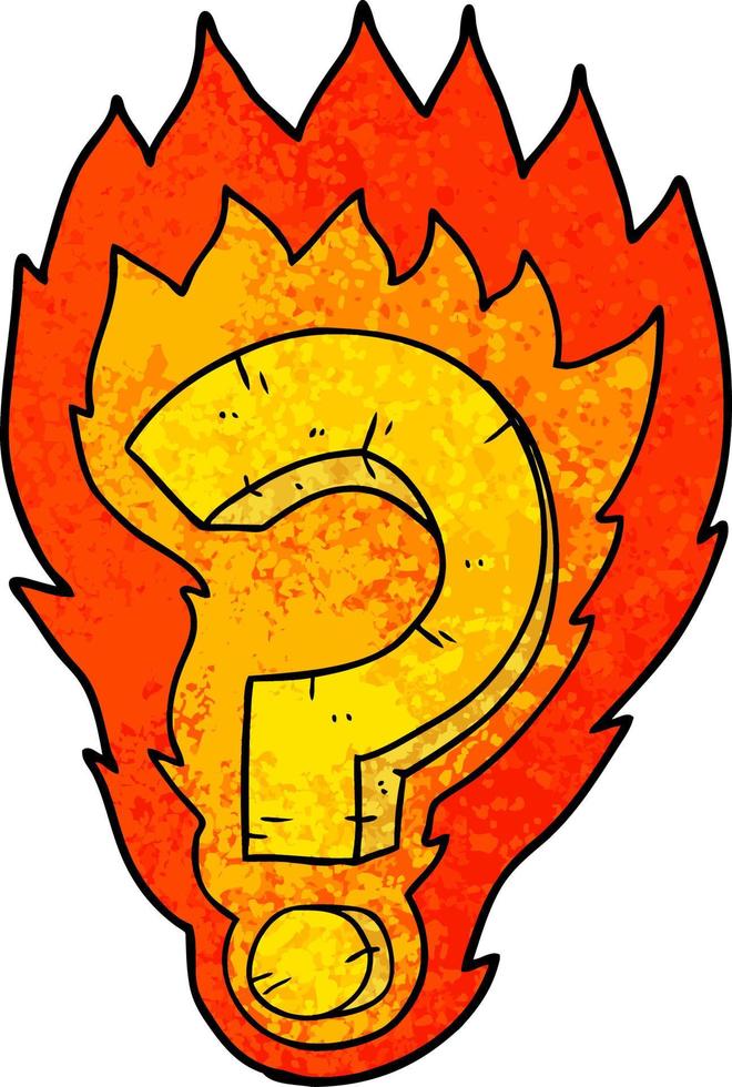 cartoon flaming question mark vector