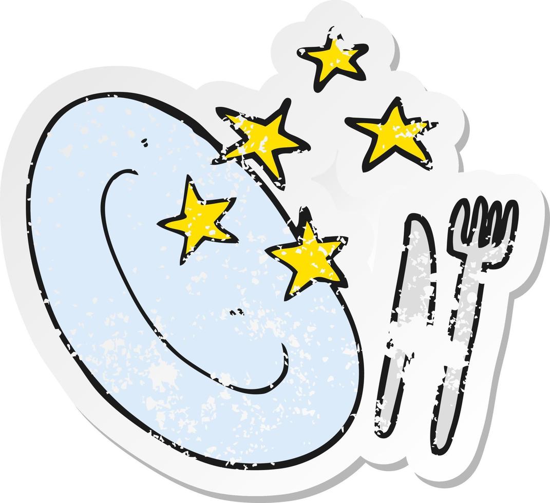 retro distressed sticker of a cartoon clean plate vector