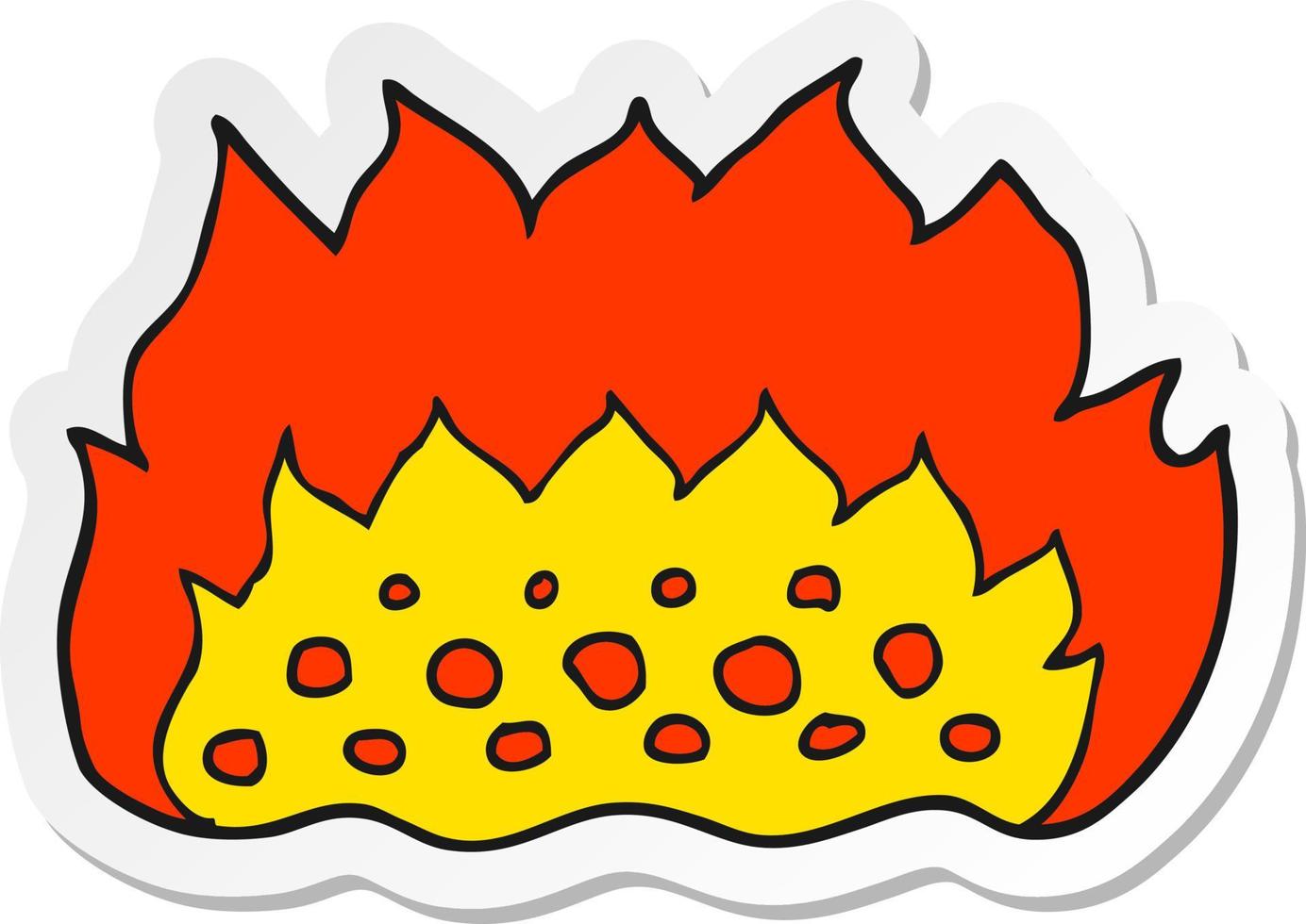 sticker of a cartoon flames vector