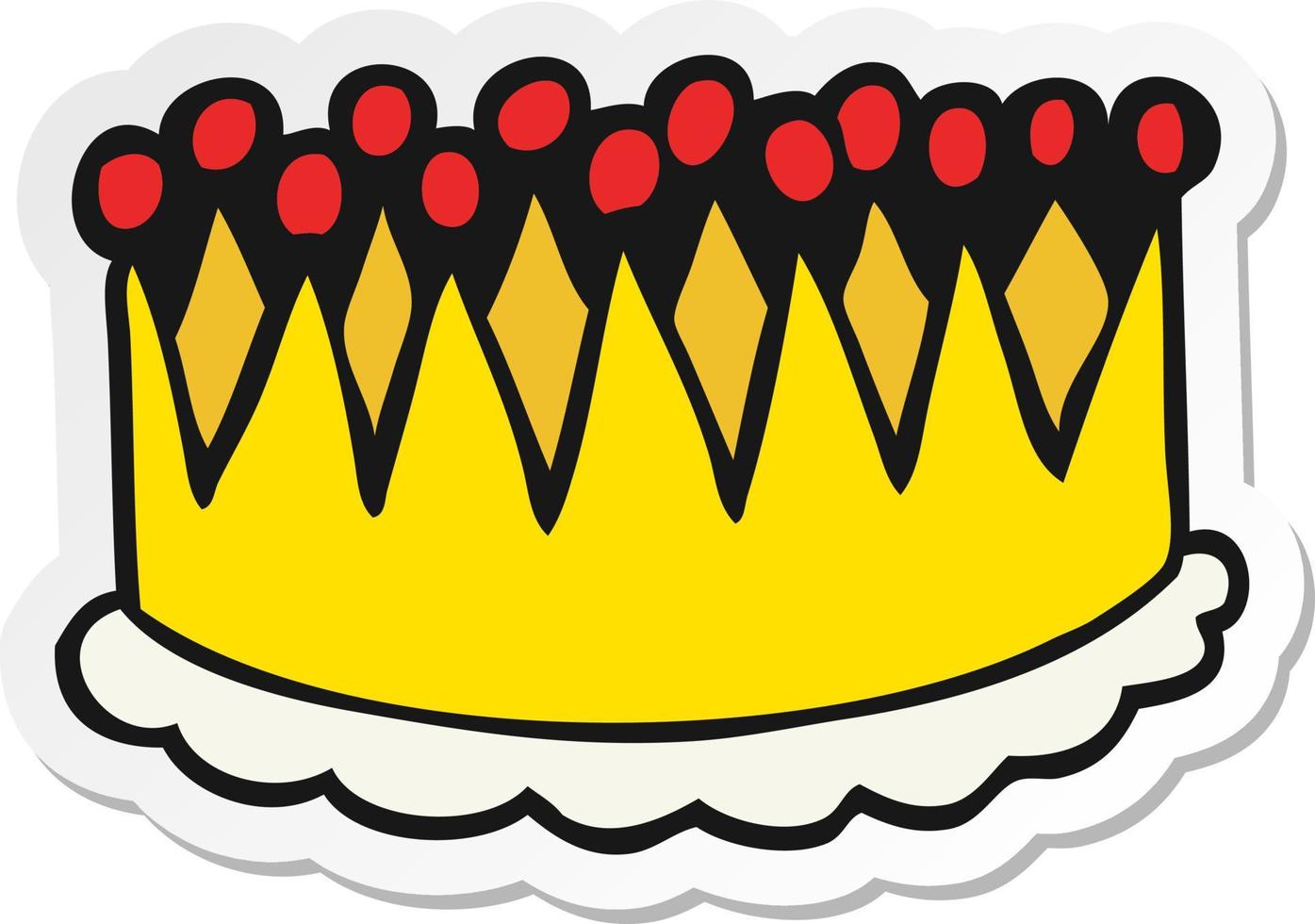 sticker of a cartoon crown vector