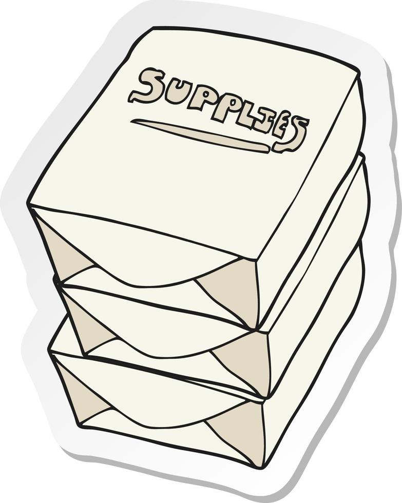 sticker of a cartoon stack of office paper vector