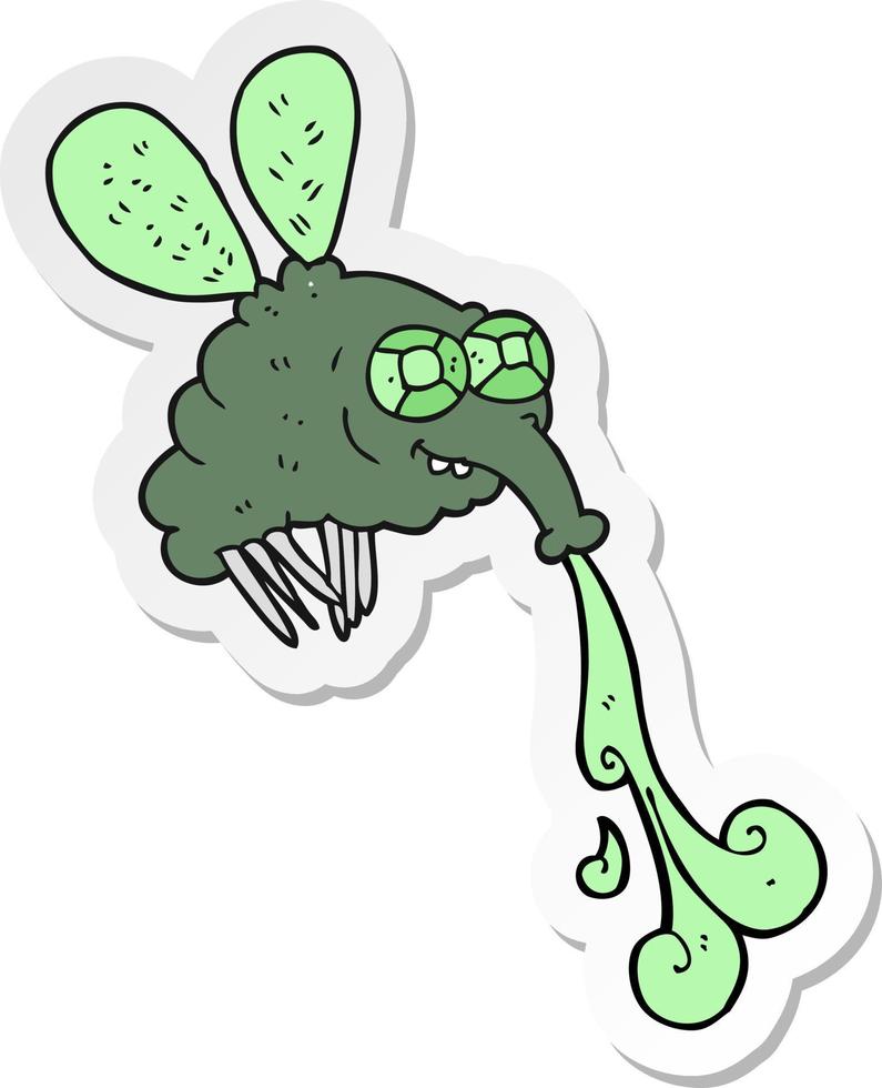 sticker of a cartoon gross fly vector