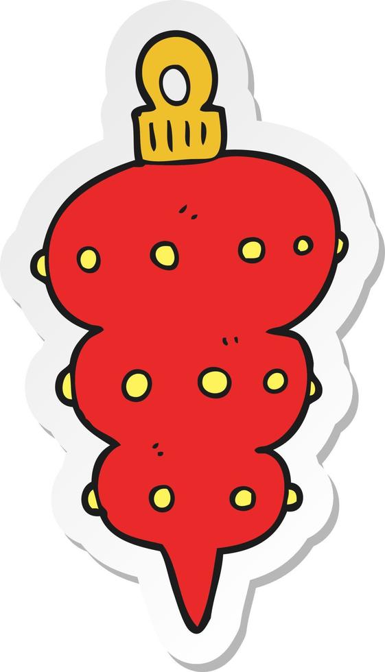 sticker of a cartoon christmas decoration vector