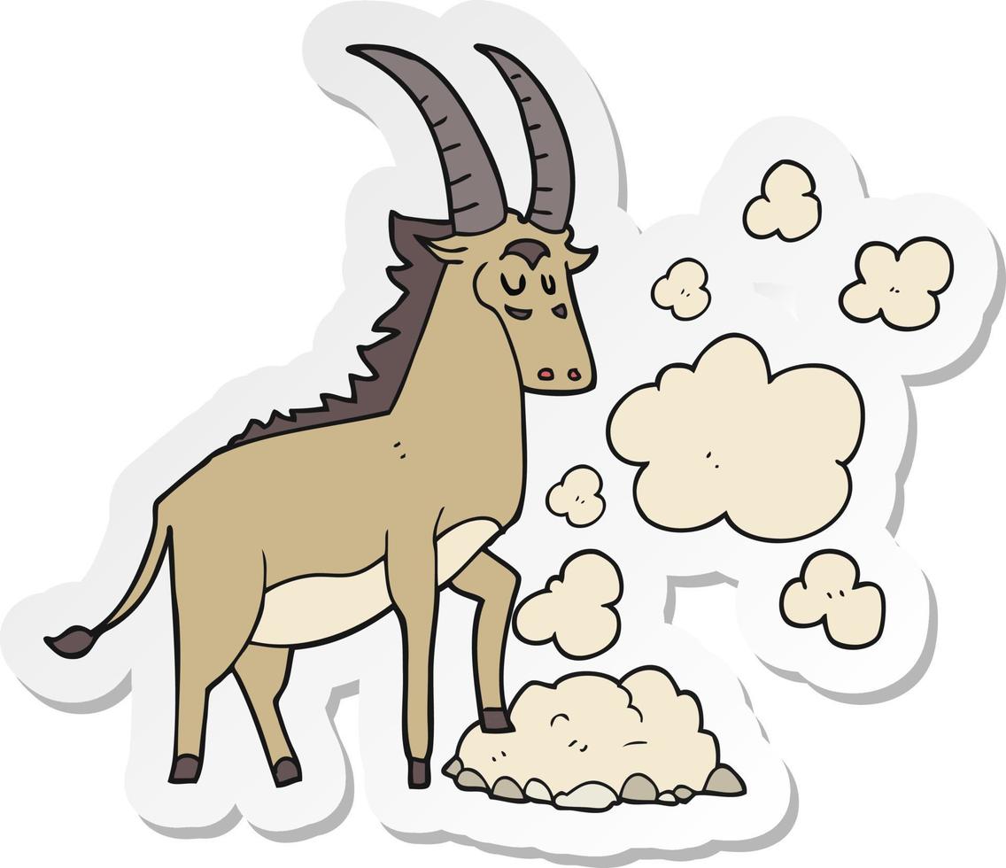 sticker of a cartoon antelope vector