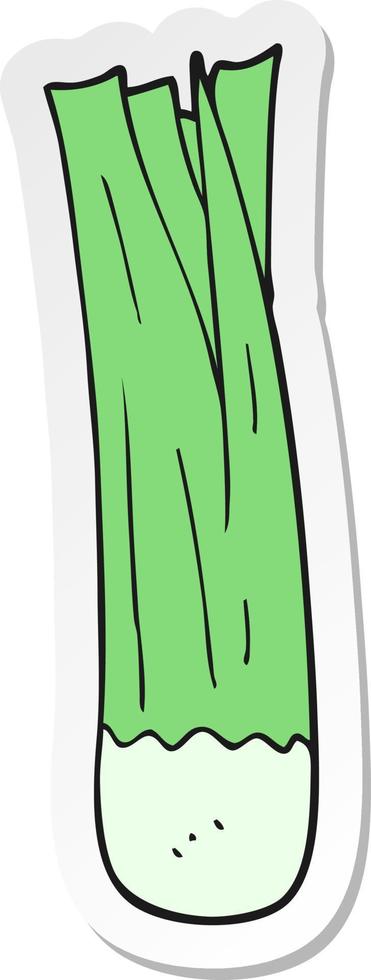 sticker of a cartoon leek vector