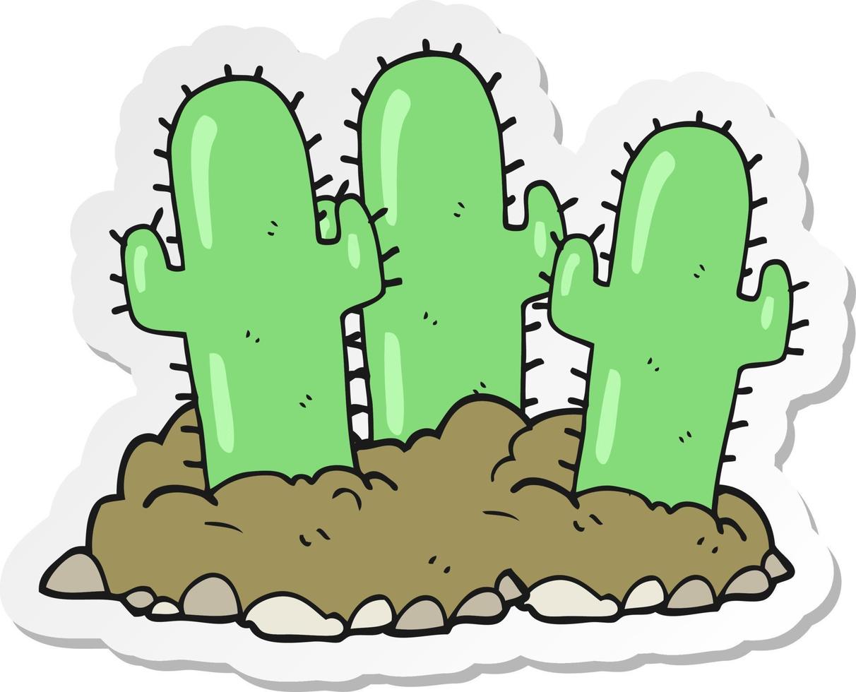 sticker of a cartoon cactus vector