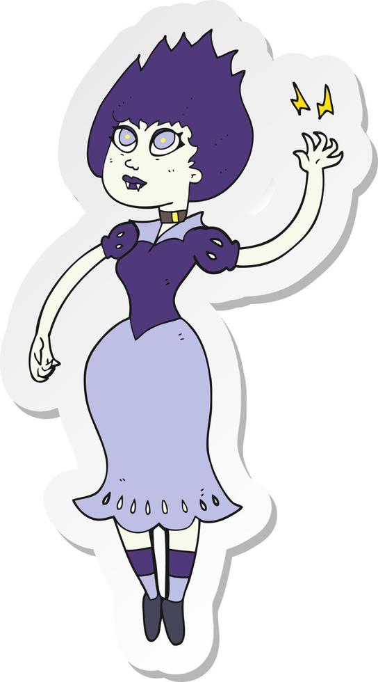 sticker of a cartoon vampire girl vector