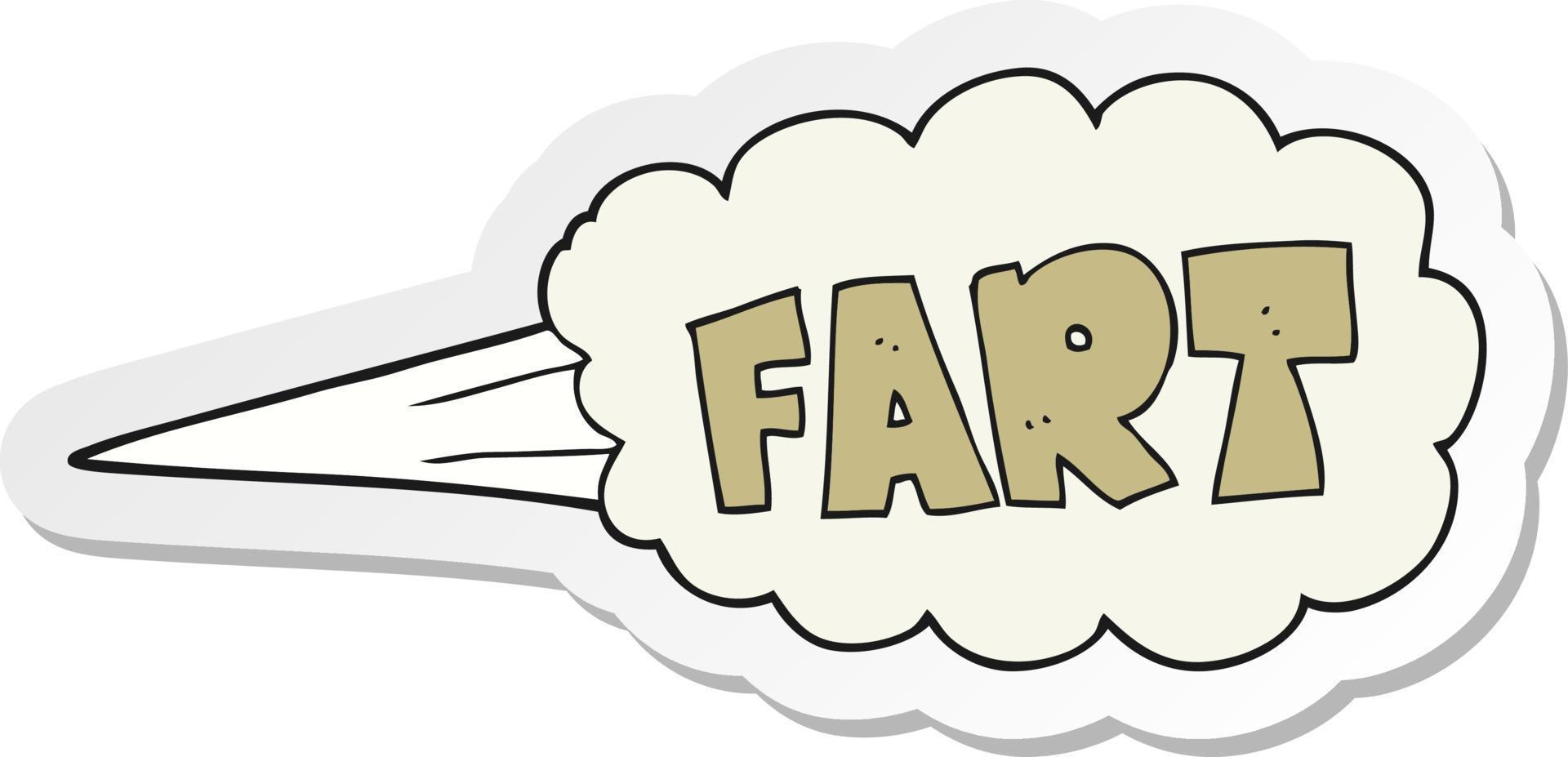 sticker of a cartoon fart symbol vector