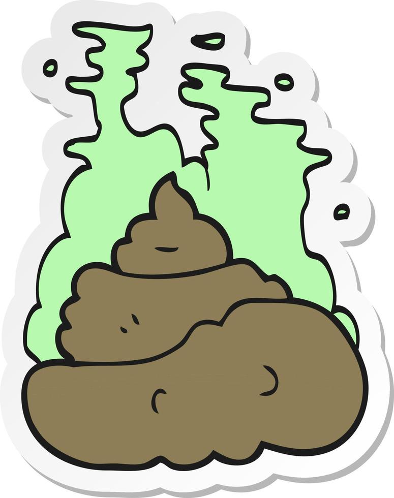 sticker of a cartoon gross poop vector