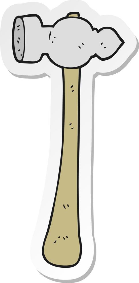 sticker of a cartoon hammer vector