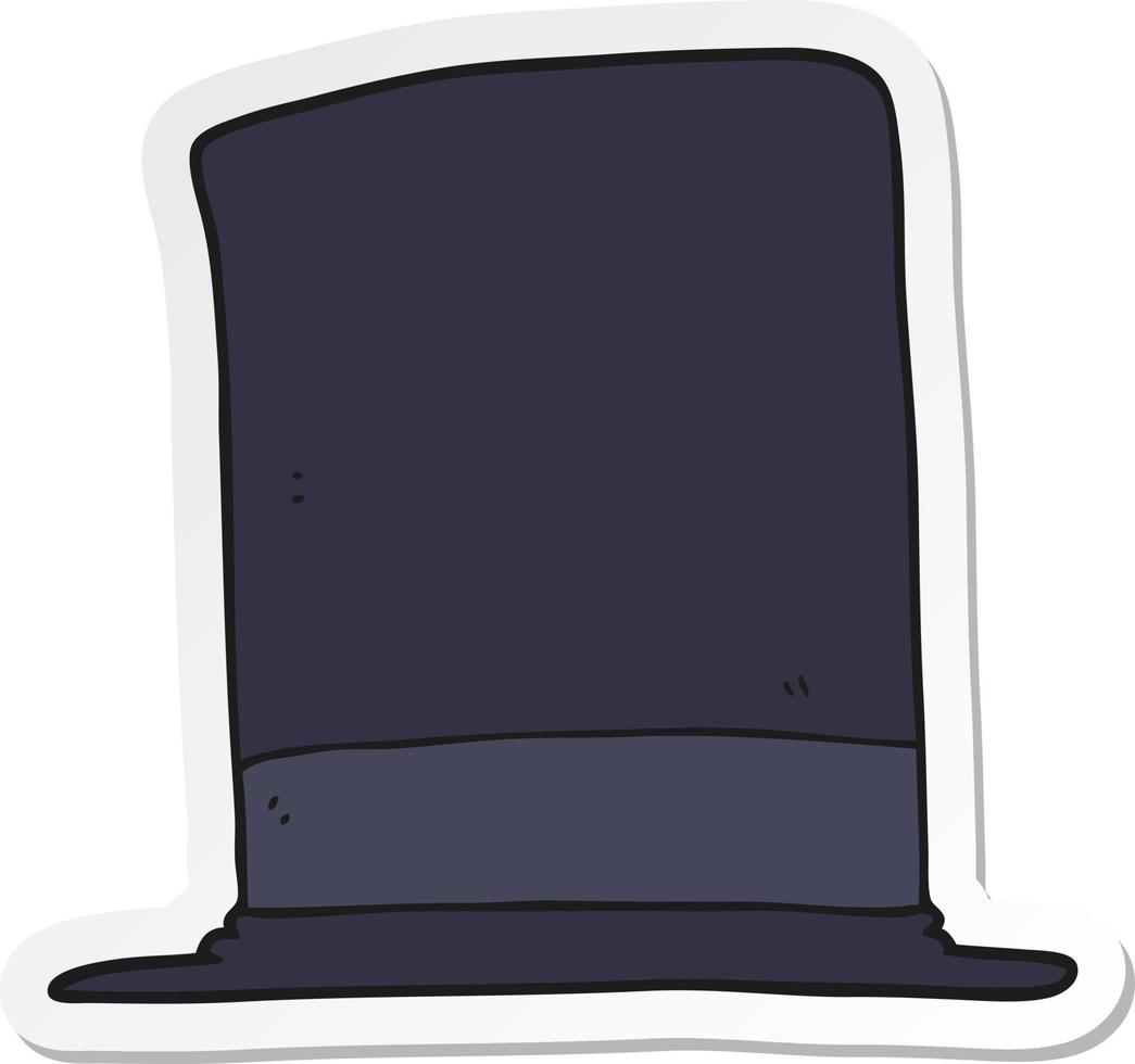 sticker of a cartoon top hat vector