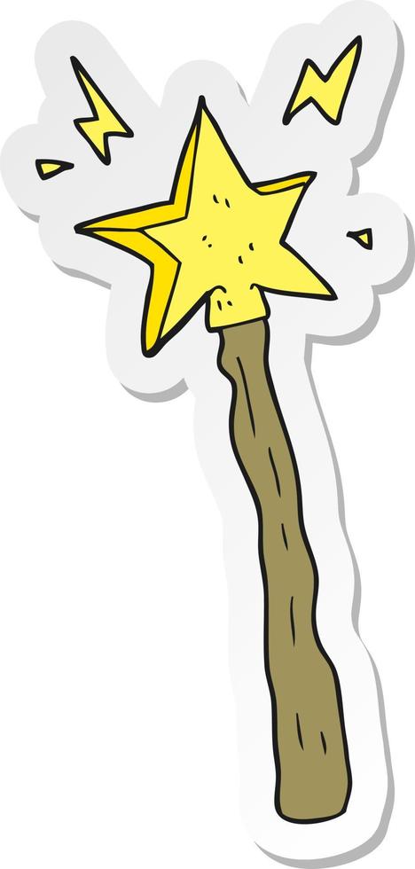 sticker of a cartoon magic wand vector