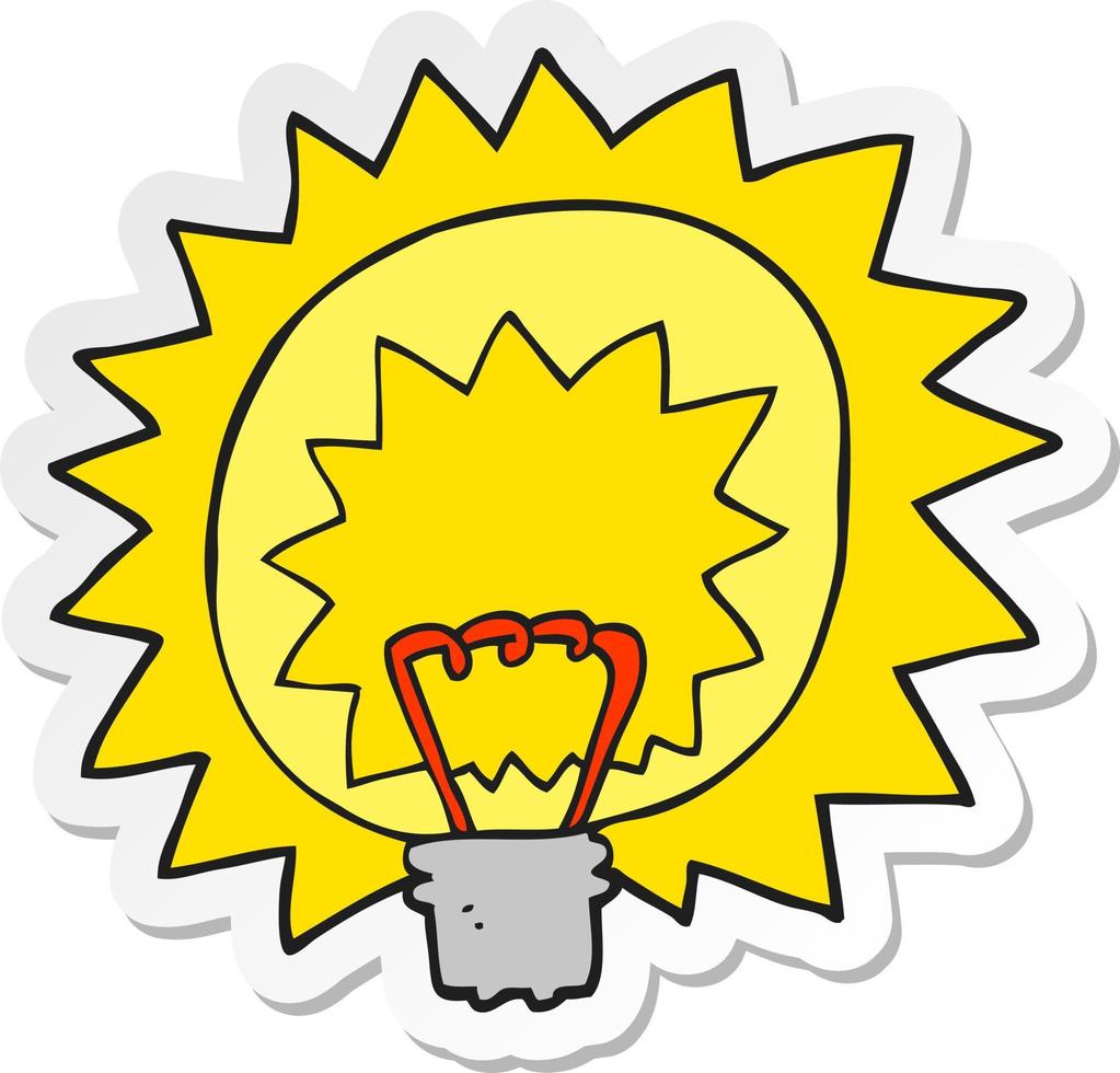 sticker of a cartoon light bulb vector