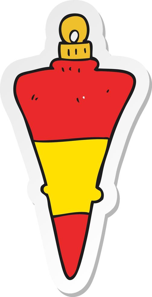 sticker of a cartoon christmas decoration vector