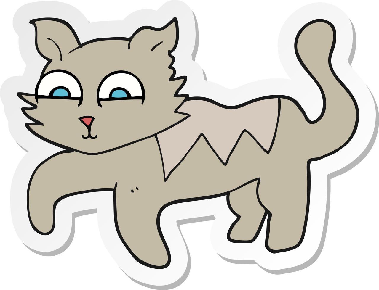 sticker of a cartoon cat vector