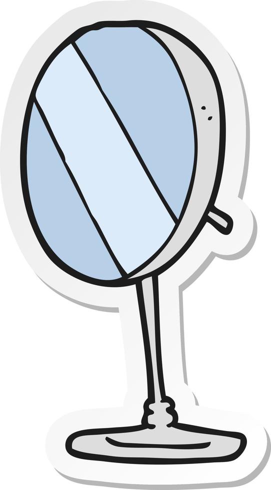 sticker of a cartoon bathroom mirror vector