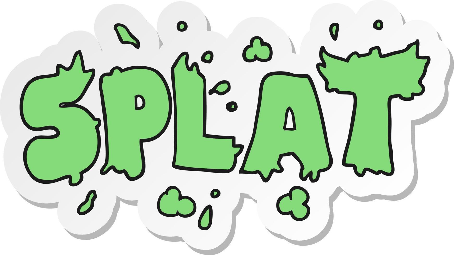 sticker of a cartoon splat vector