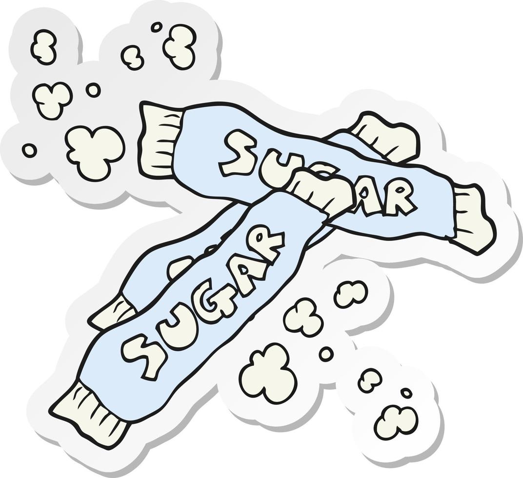 sticker of a cartoon packets of sugar vector