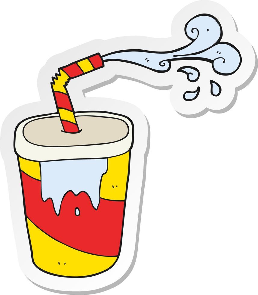 sticker of a cartoon soda vector