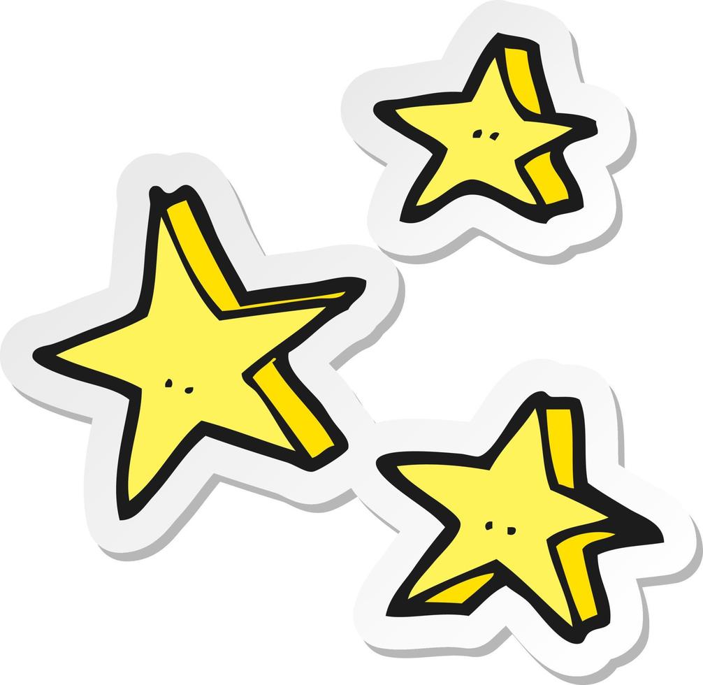 sticker of a cartoon decorative doodle stars vector