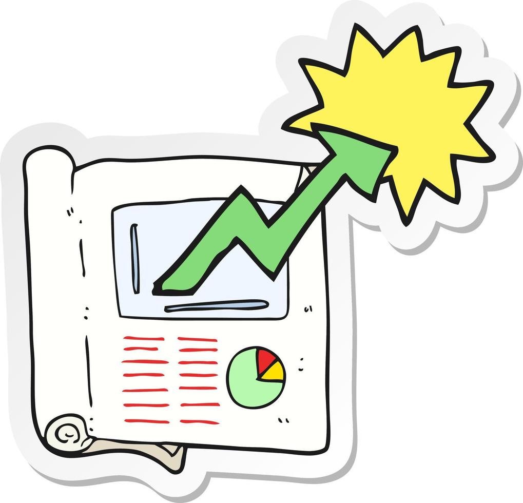 sticker of a cartoon business document vector