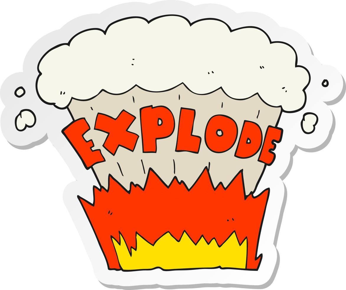 sticker of a cartoon explosion vector