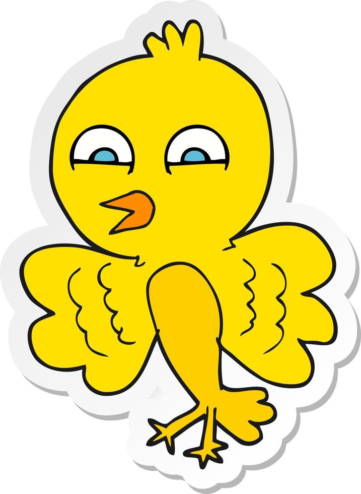 sticker of a cartoon bird vector