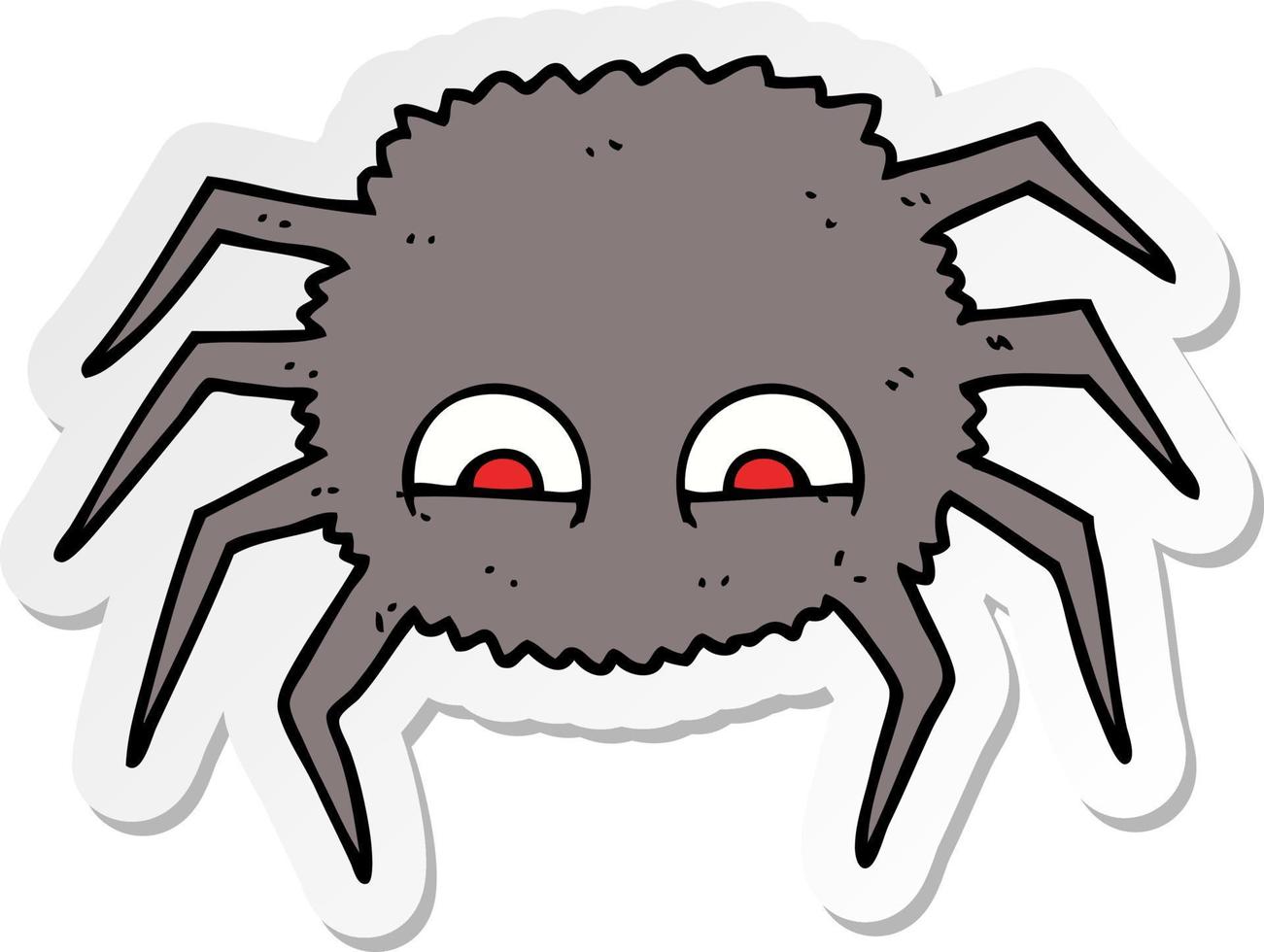 sticker of a cartoon spider vector