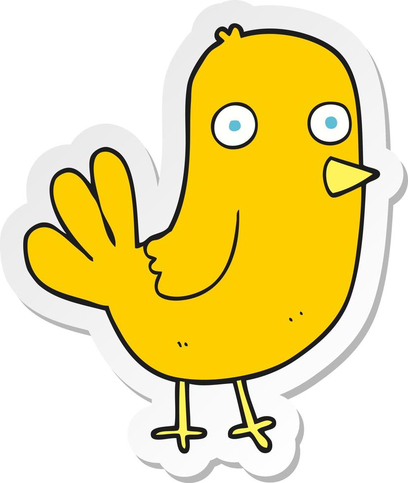 sticker of a cartoon bird vector