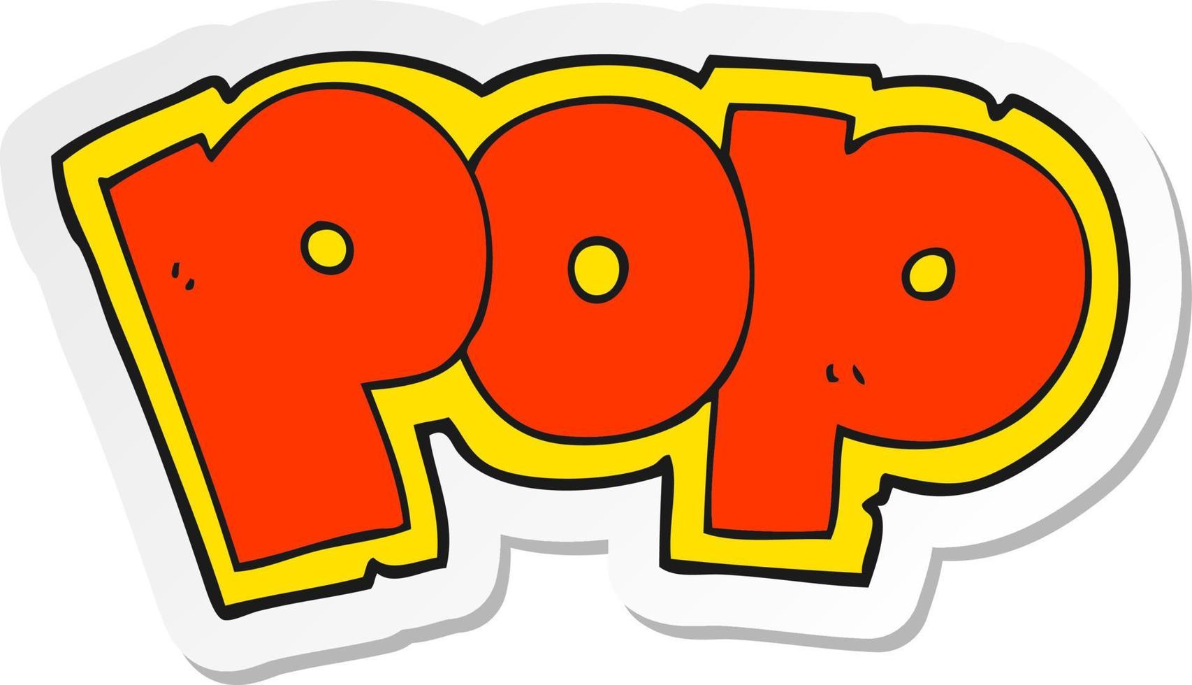 sticker of a cartoon POP symbol vector