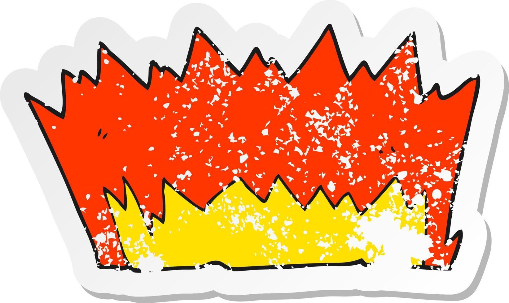 retro distressed sticker of a cartoon explosion vector