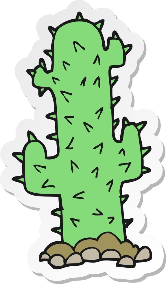 pegatina de un cactus de dibujos animados vector