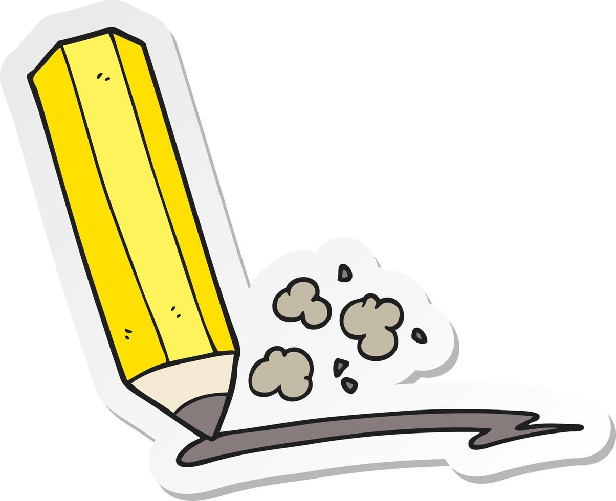 sticker of a cartoon pencil vector