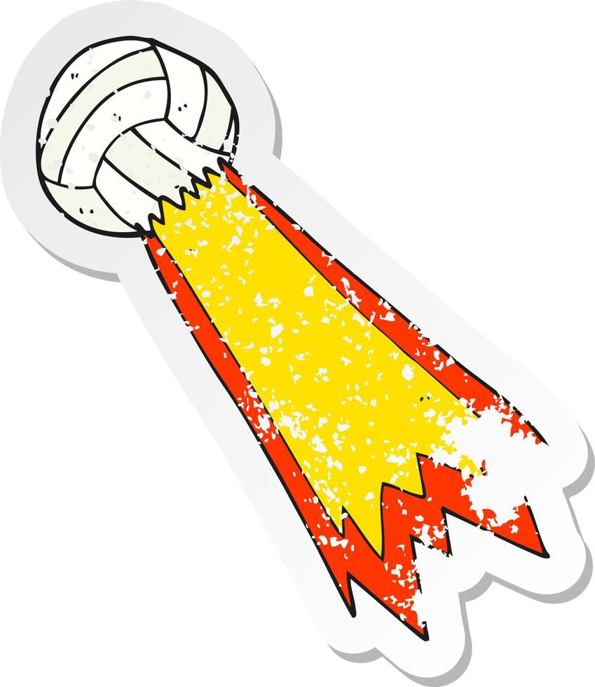 retro distressed sticker of a cartoon soccer ball vector
