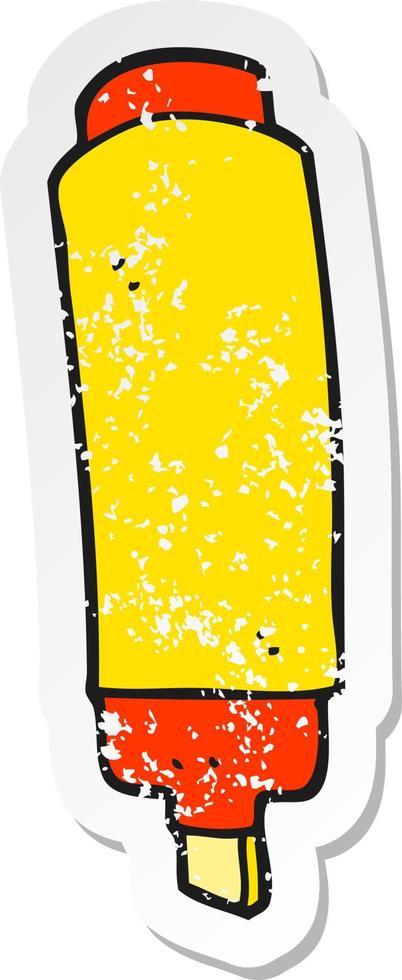 retro distressed sticker of a cartoon marker vector