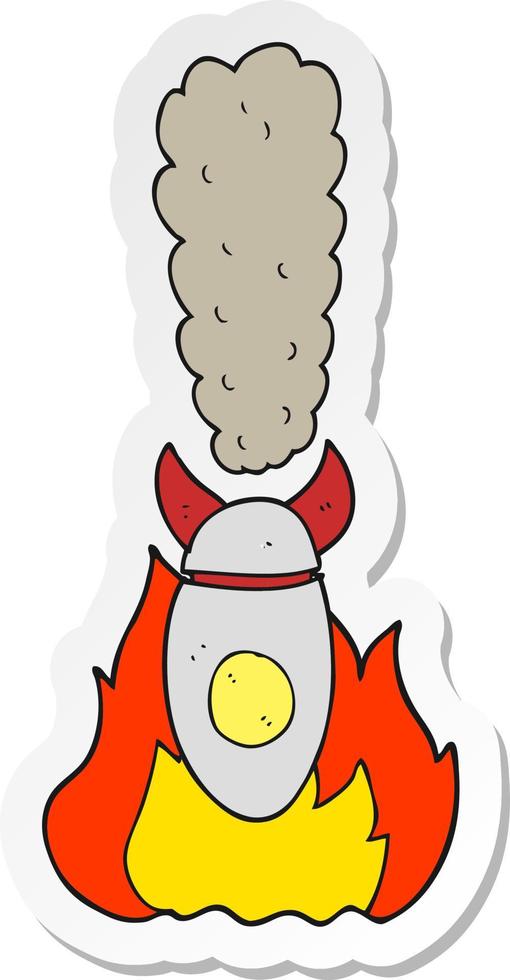sticker of a cartoon falling bomb vector