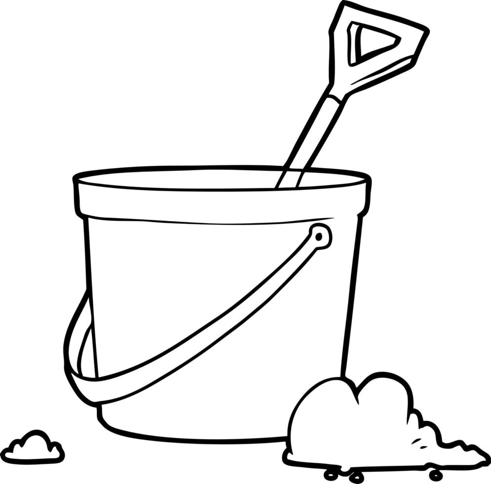 cartoon bucket and spade vector