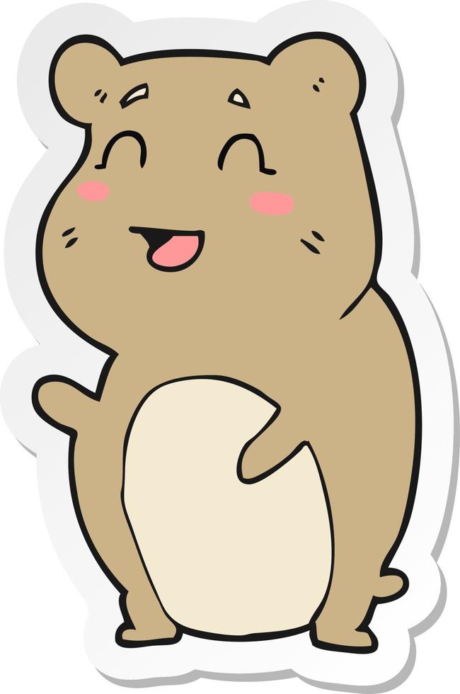 sticker of a cartoon cute hamster vector